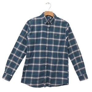 Vineyard Vines Flannel Shirt Boys XL Green Plaid Button Up Long Sleeve Casual